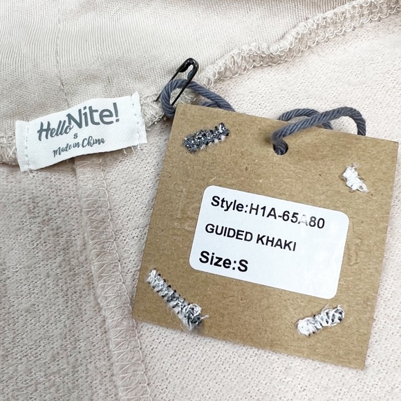 Hello Nite! Crochet Waist Terry Lined Shorts in Khaki Size S - Picture 6 of 6